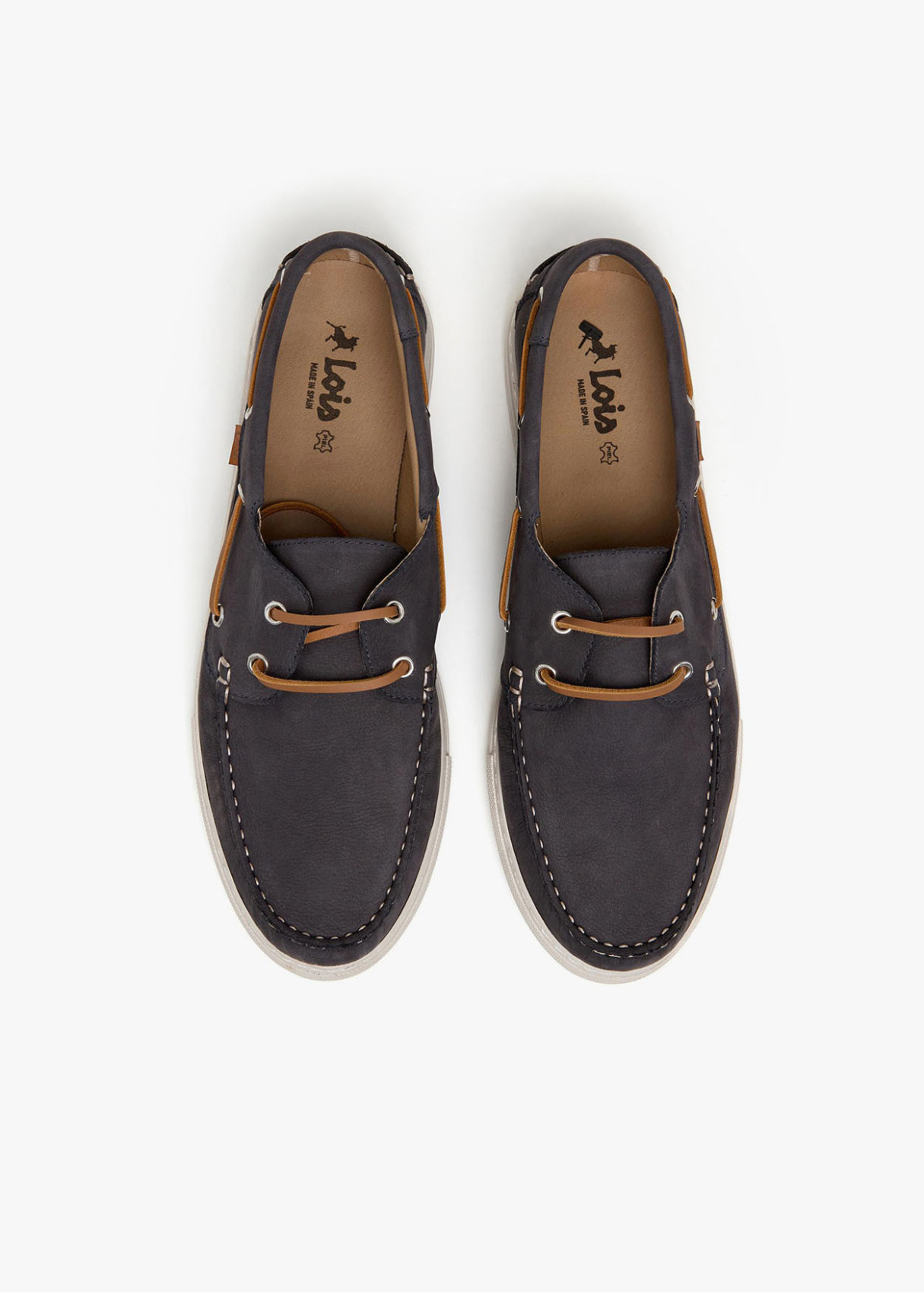Náuticos Piel Nobuck Con cordones azul marino