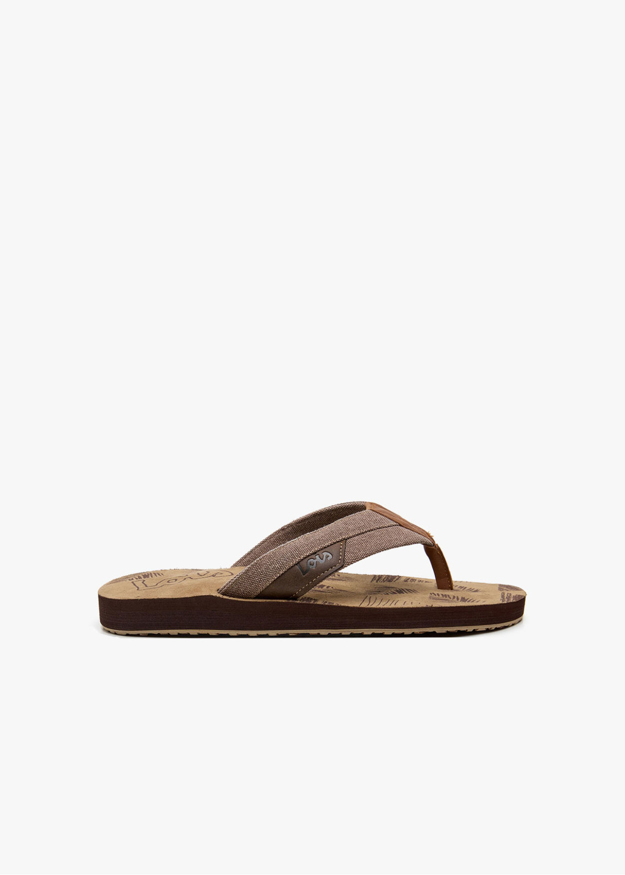 Sandalias planas casual estampado marrón