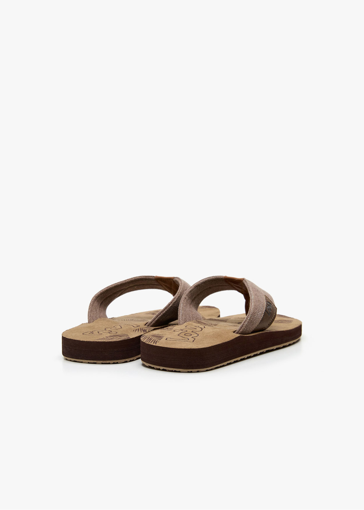 Sandalias planas casual estampado marrón