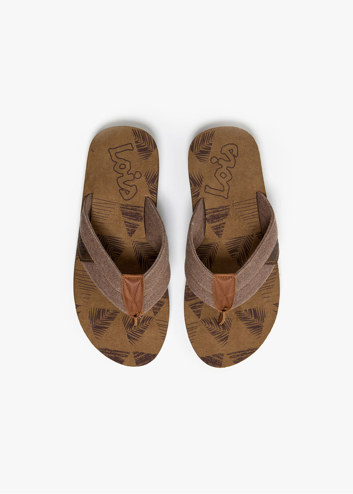 Sandalias planas casual estampado marrón