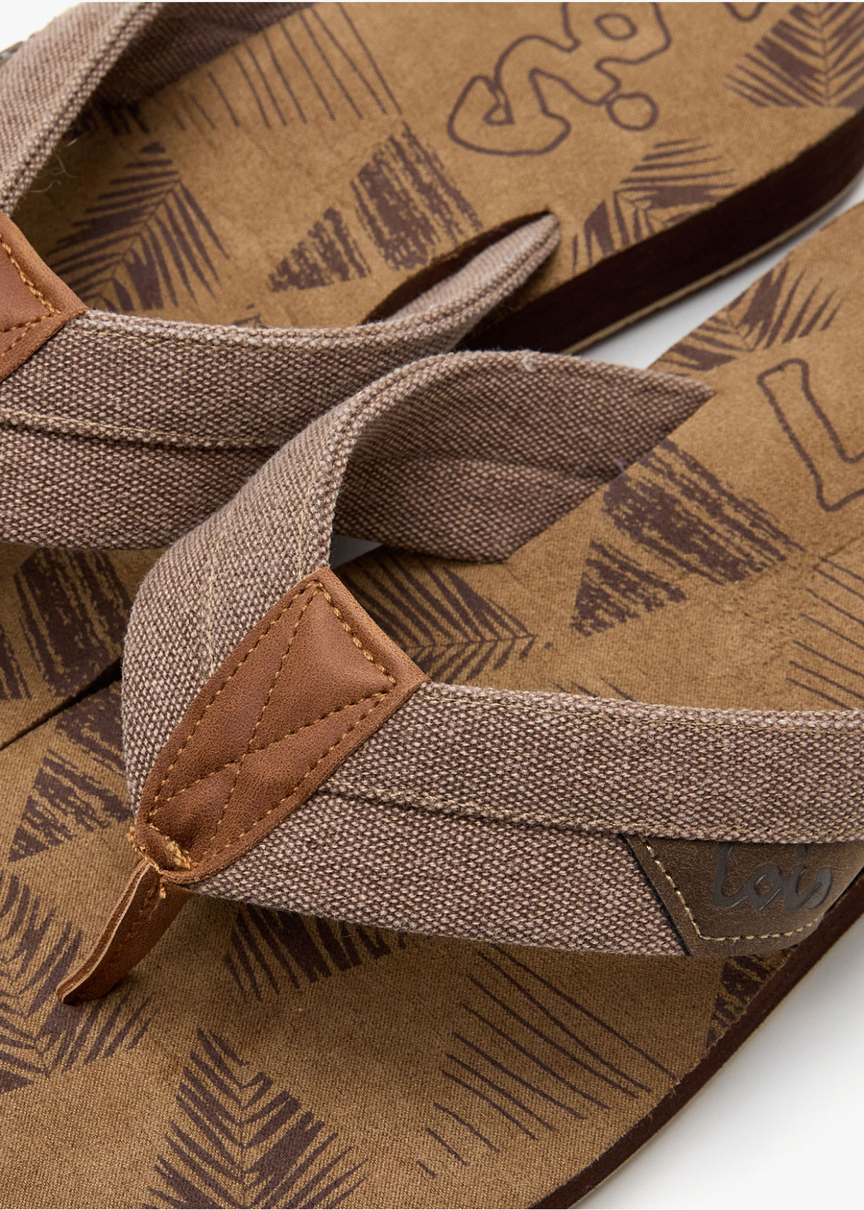 Sandalias planas casual estampado marrón