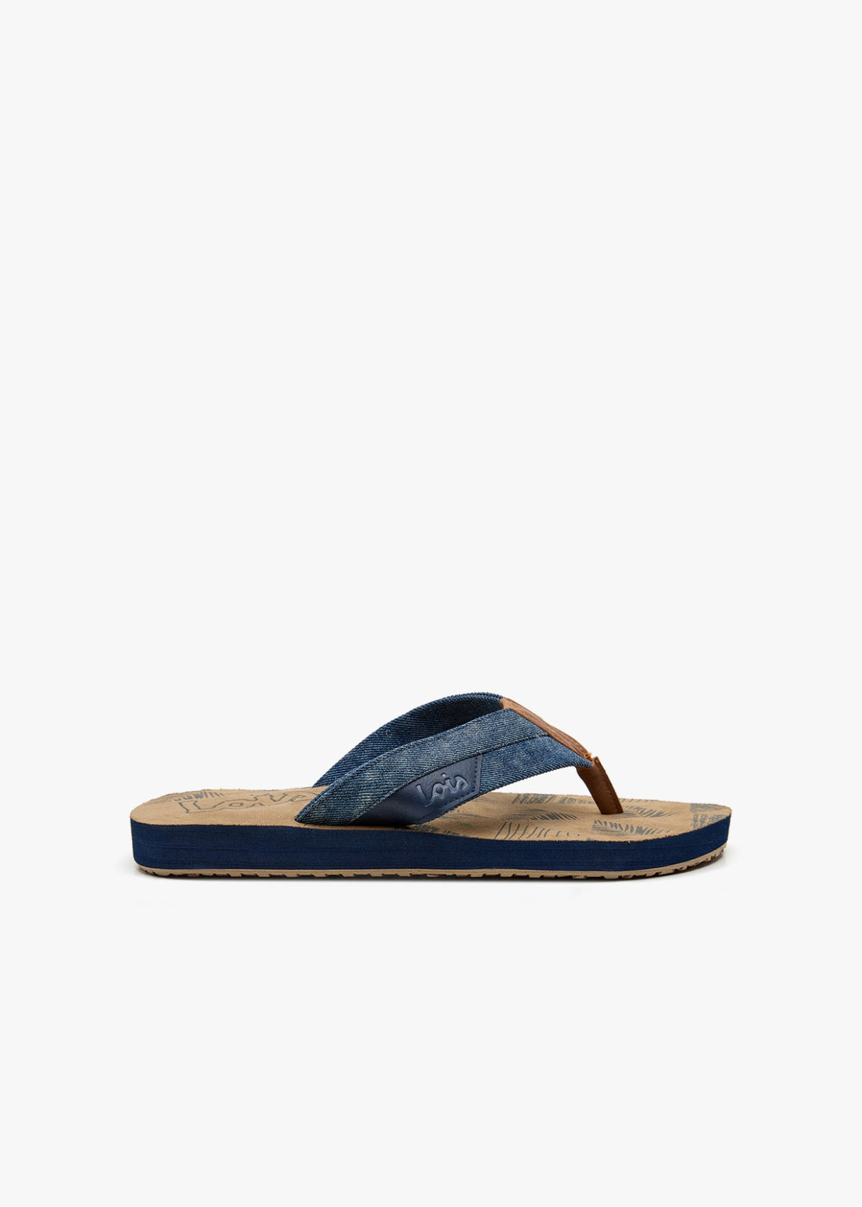 Sandalias planas casual estampado azul