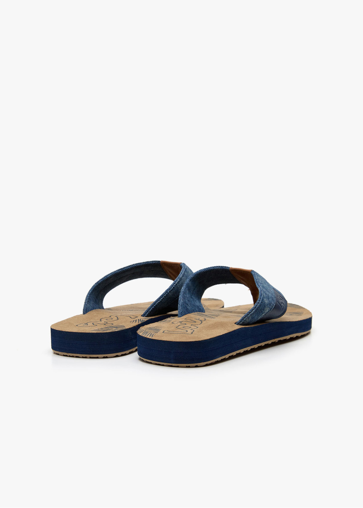 Sandalias planas casual estampado azul