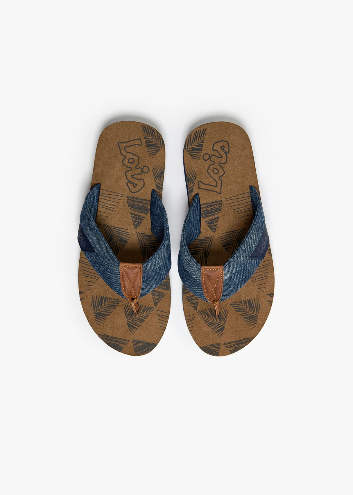 Sandalias planas casual estampado azul
