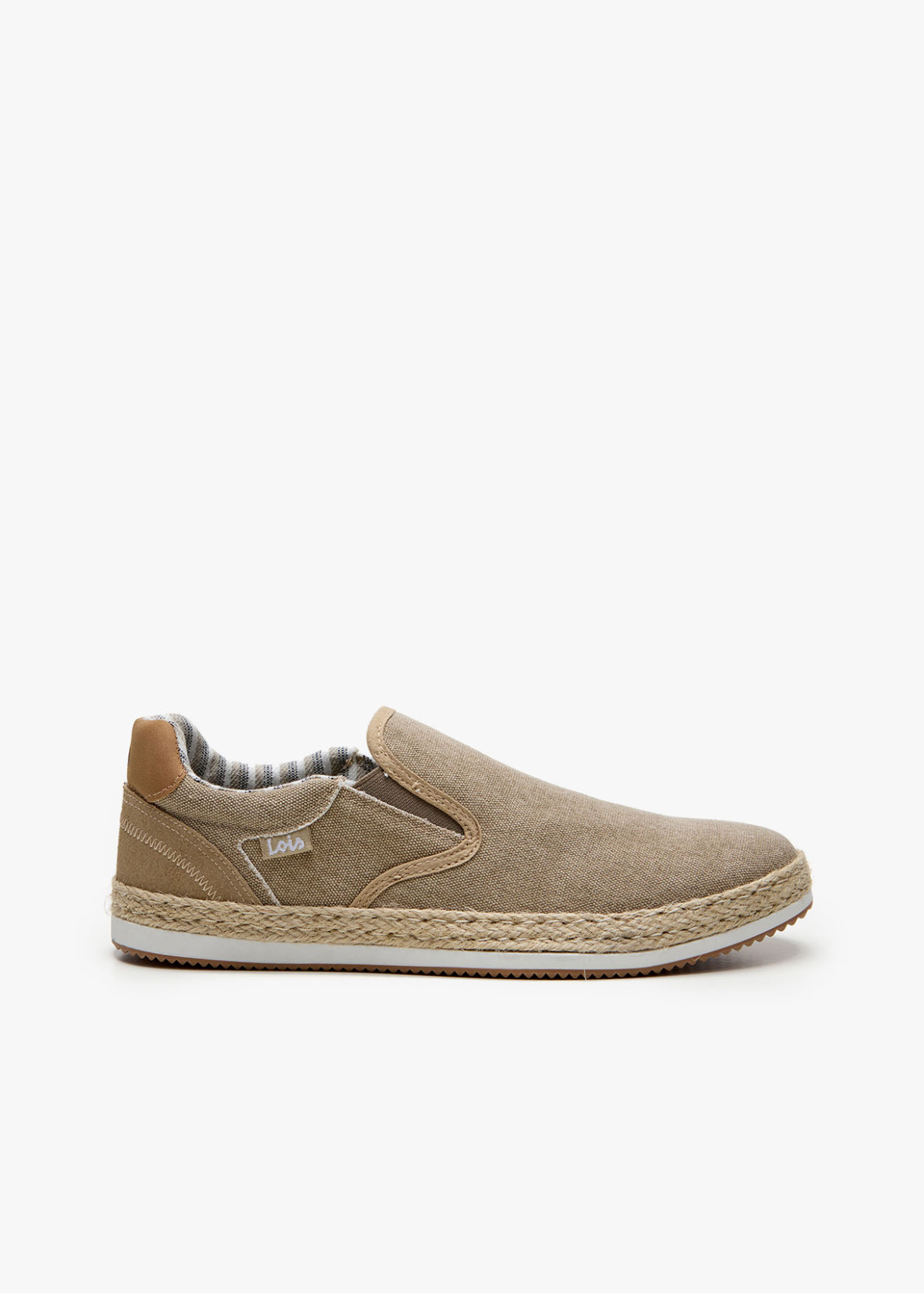 Bambas slip on casual yute beige