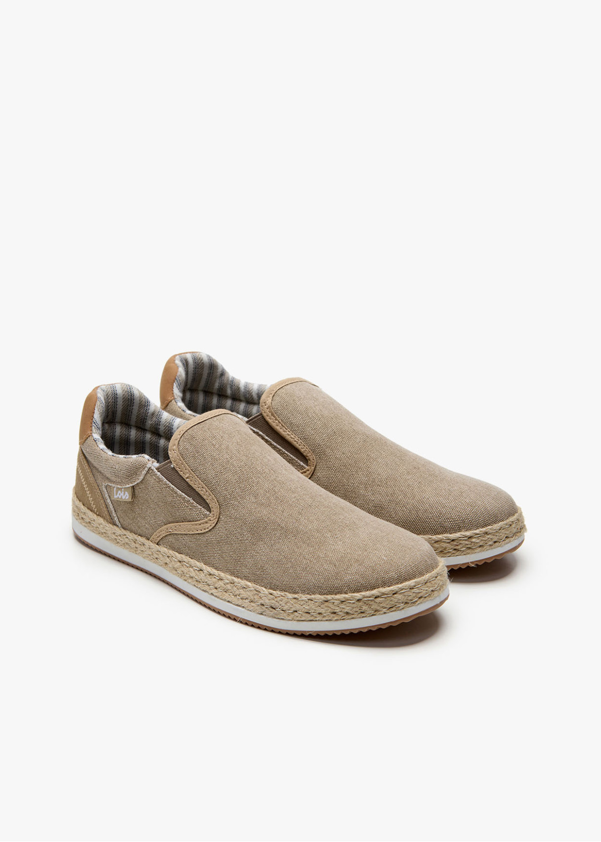 Bambas slip on casual yute beige