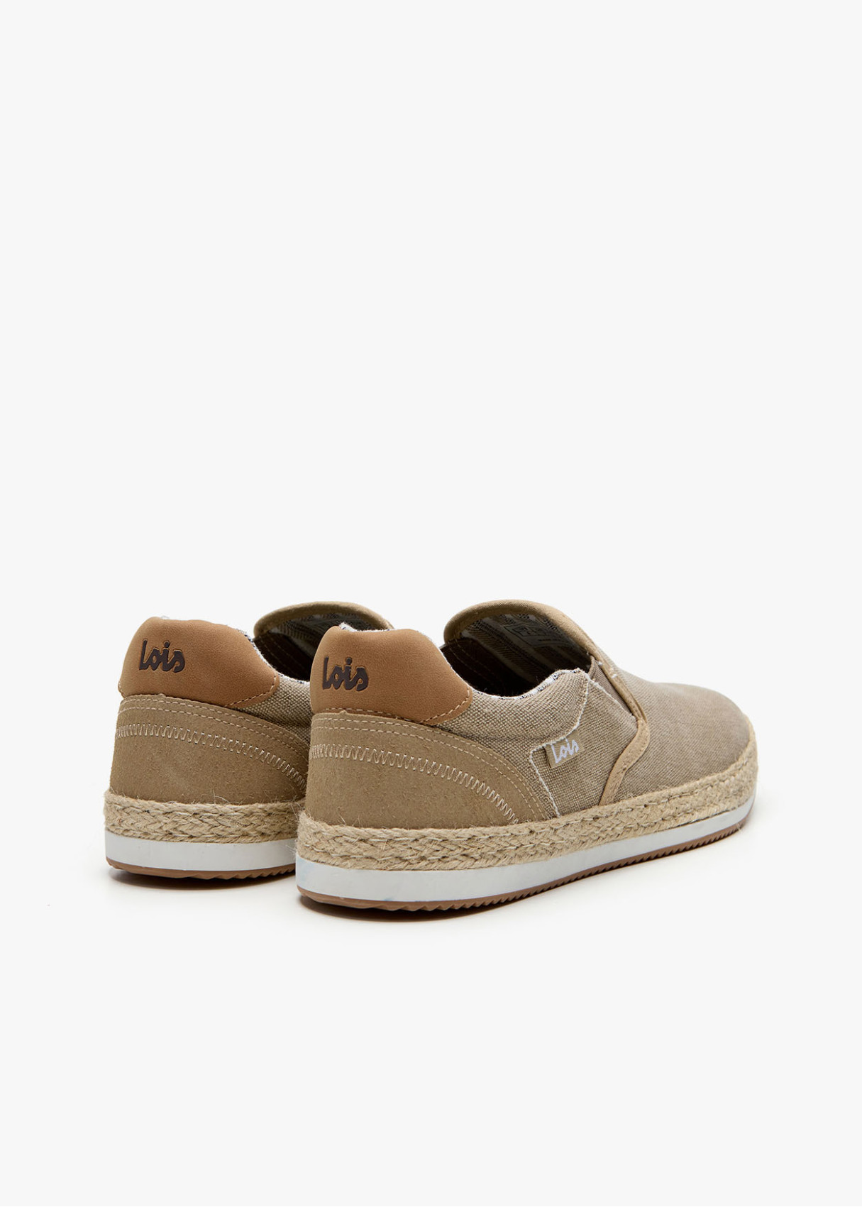 Bambas slip on casual yute beige
