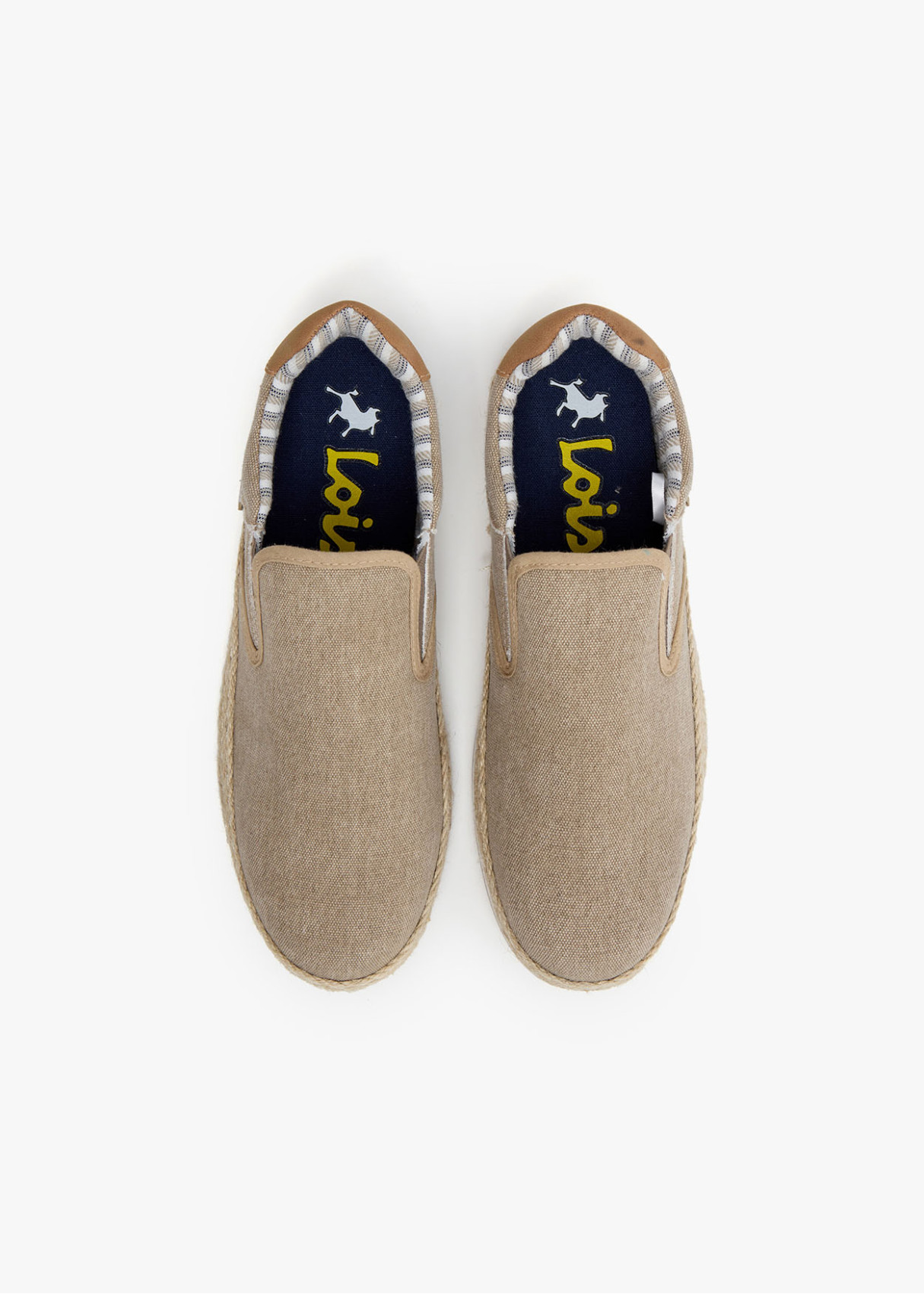 Bambas slip on casual yute beige