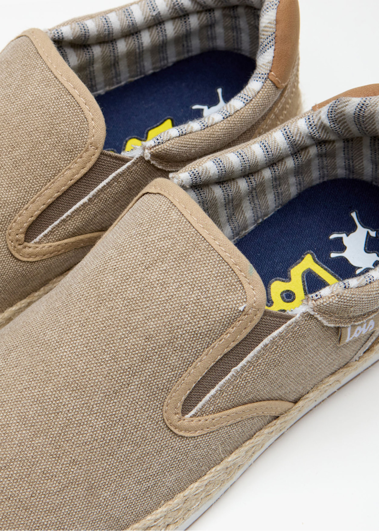 Bambas slip on casual yute beige