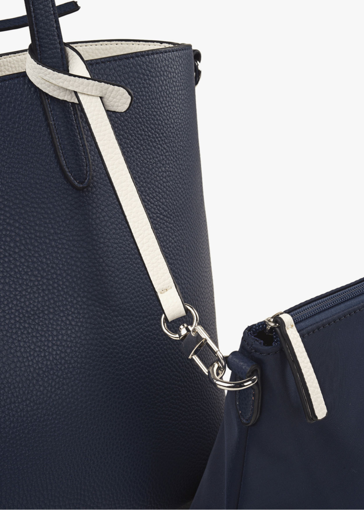 Bolso shopper Reversible doble asa y bandolera azul marino