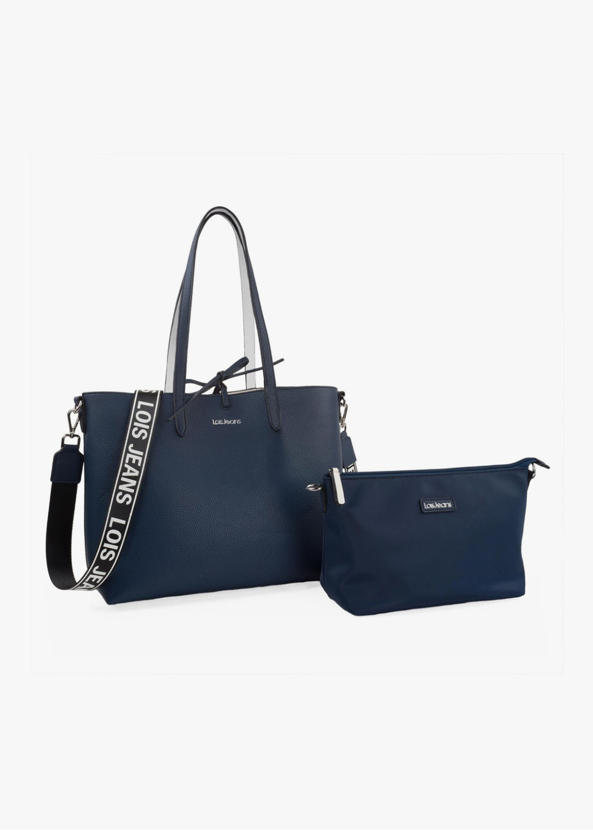 Bolso shopper Reversible doble asa y bandolera azul marino