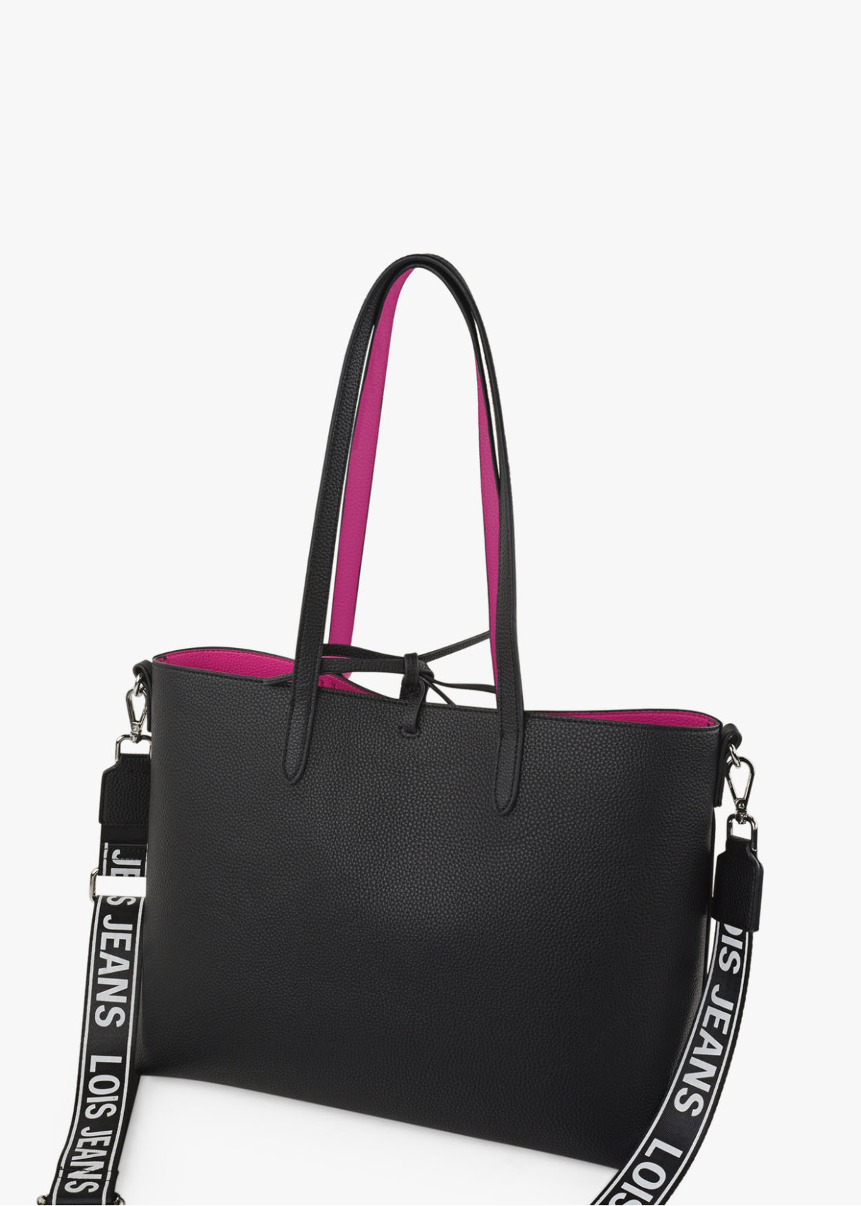 Bolso shopper Reversible doble asa y bandolera negro