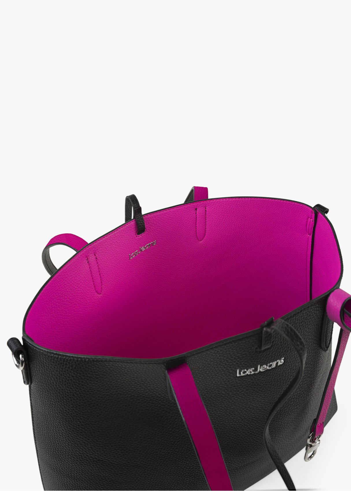 Bolso shopper Reversible doble asa y bandolera negro