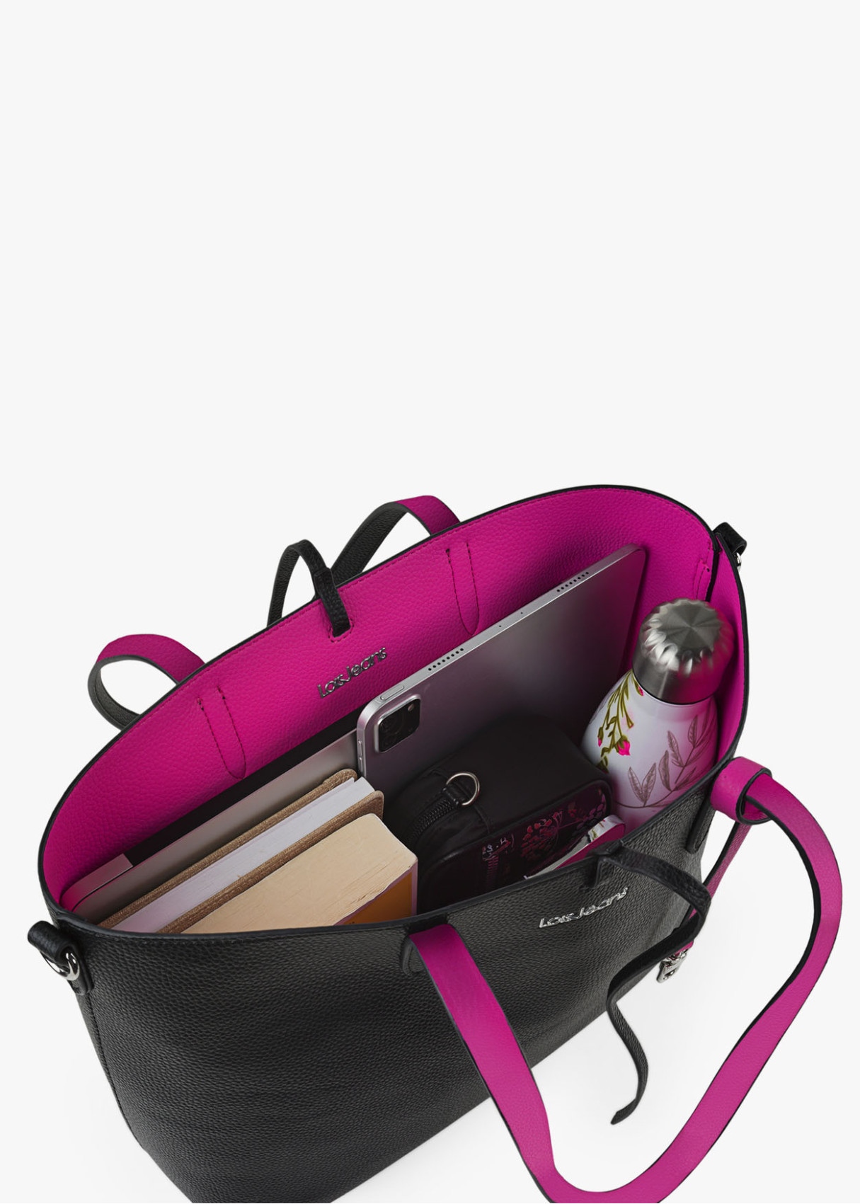 Bolso shopper Reversible doble asa y bandolera negro