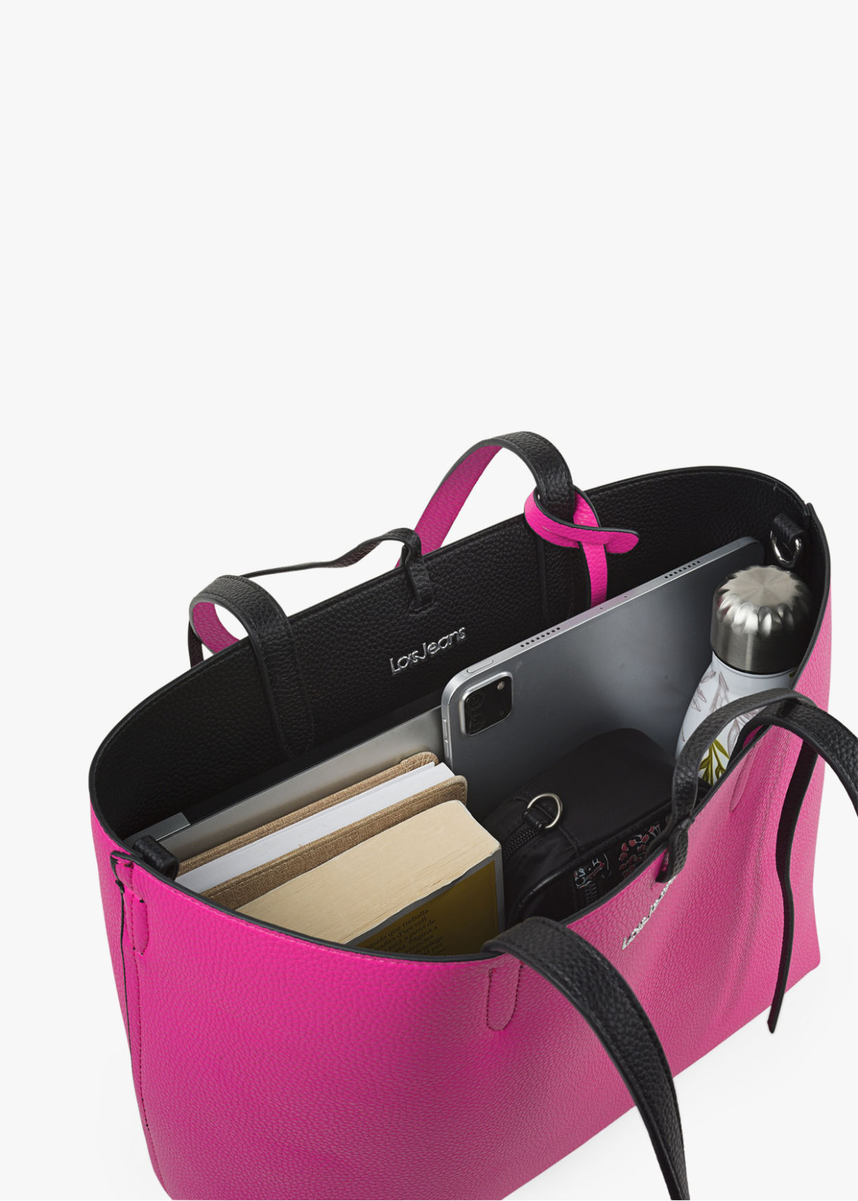 Bolso shopper Reversible doble asa y bandolera negro