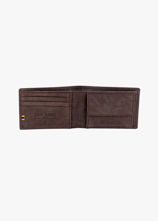 Cartera De Piel Con monedero Y Tarjetero marrón