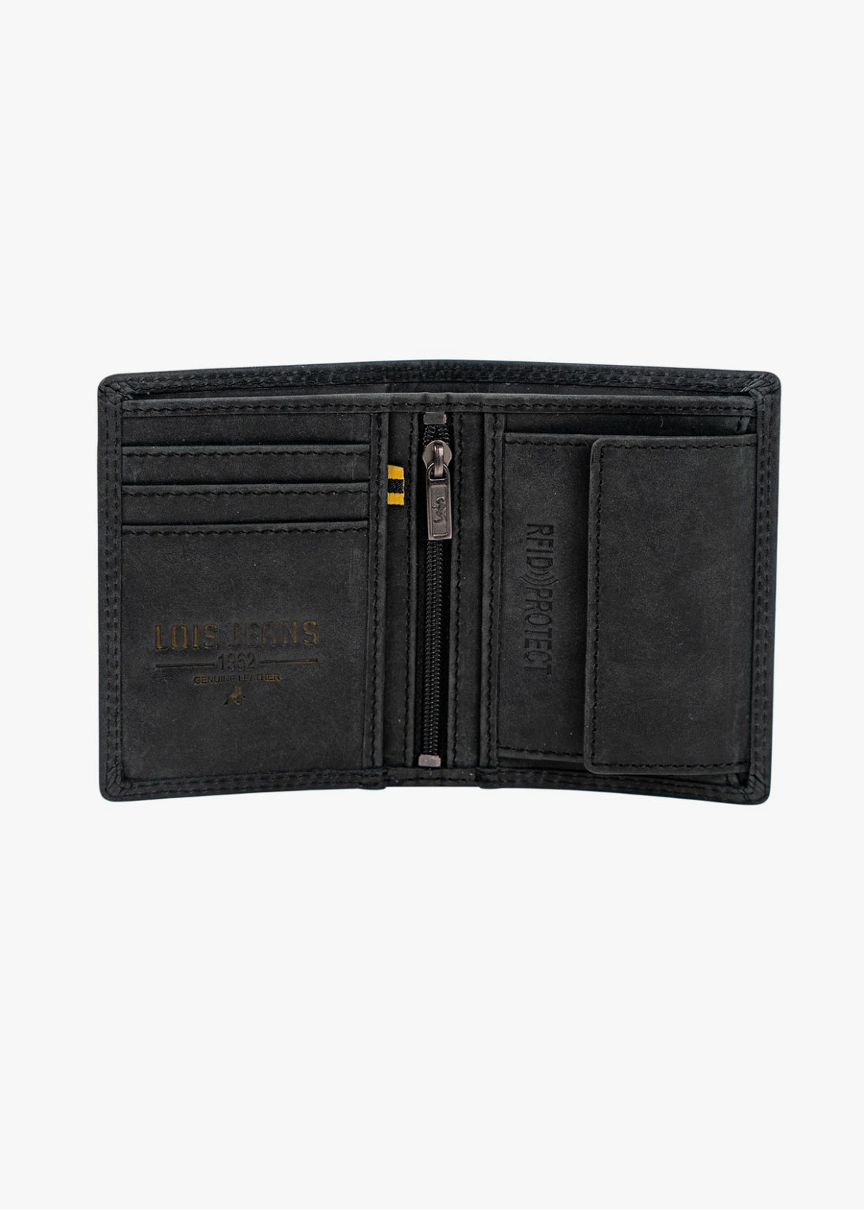 Cartera tarjetero De Piel vertical monedero interior gris