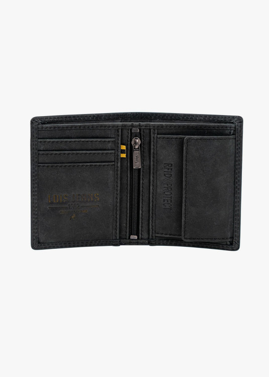 Cartera tarjetero De Piel vertical monedero interior gris
