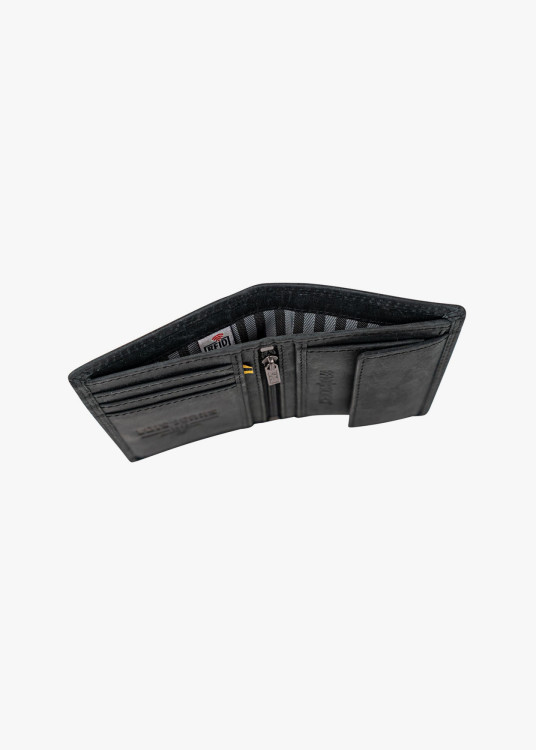 Cartera tarjetero De Piel vertical monedero interior gris