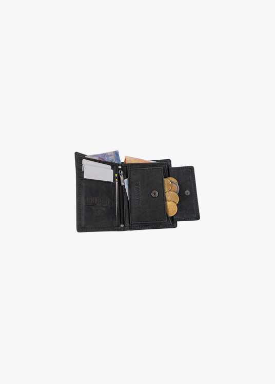 Cartera tarjetero De Piel vertical monedero interior gris