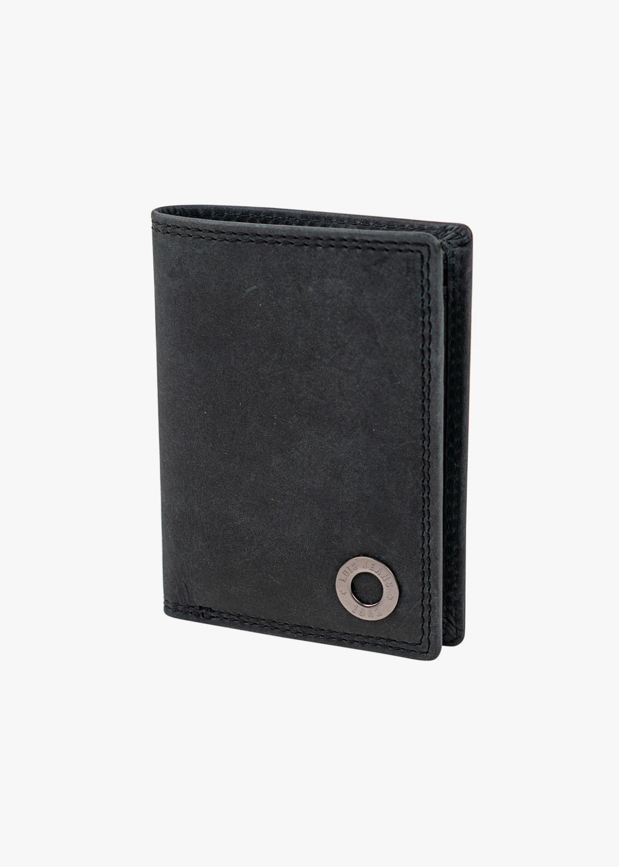 Cartera tarjetero De Piel vertical monedero interior gris