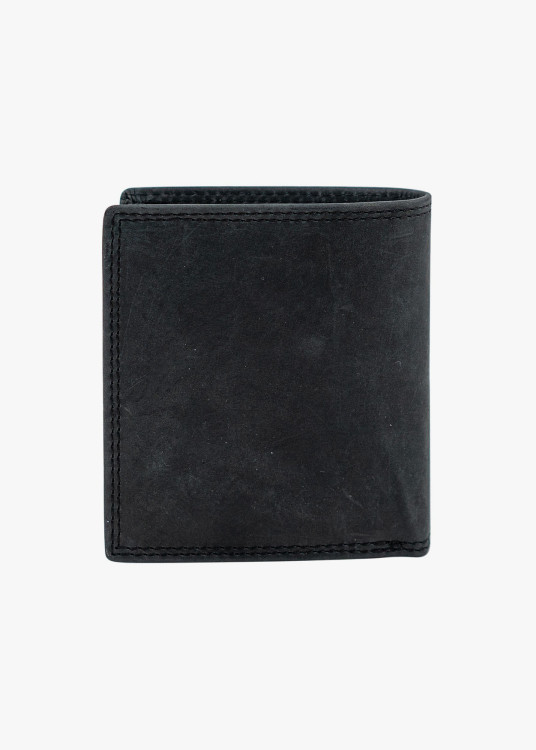 Cartera De Piel vertical múltiples compartimentos gris