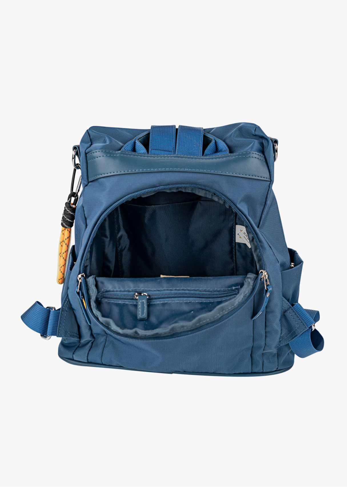 Mochila bolsillo trasero azul