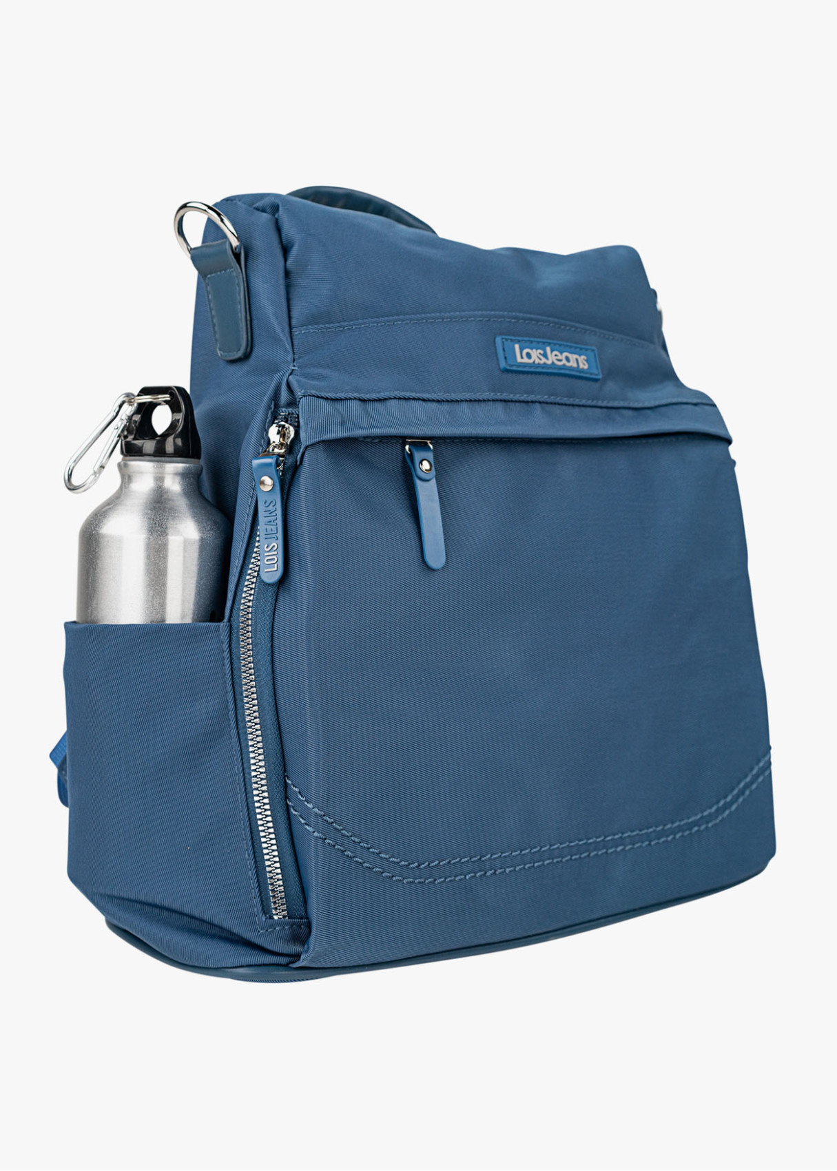 Mochila bolsillo trasero azul