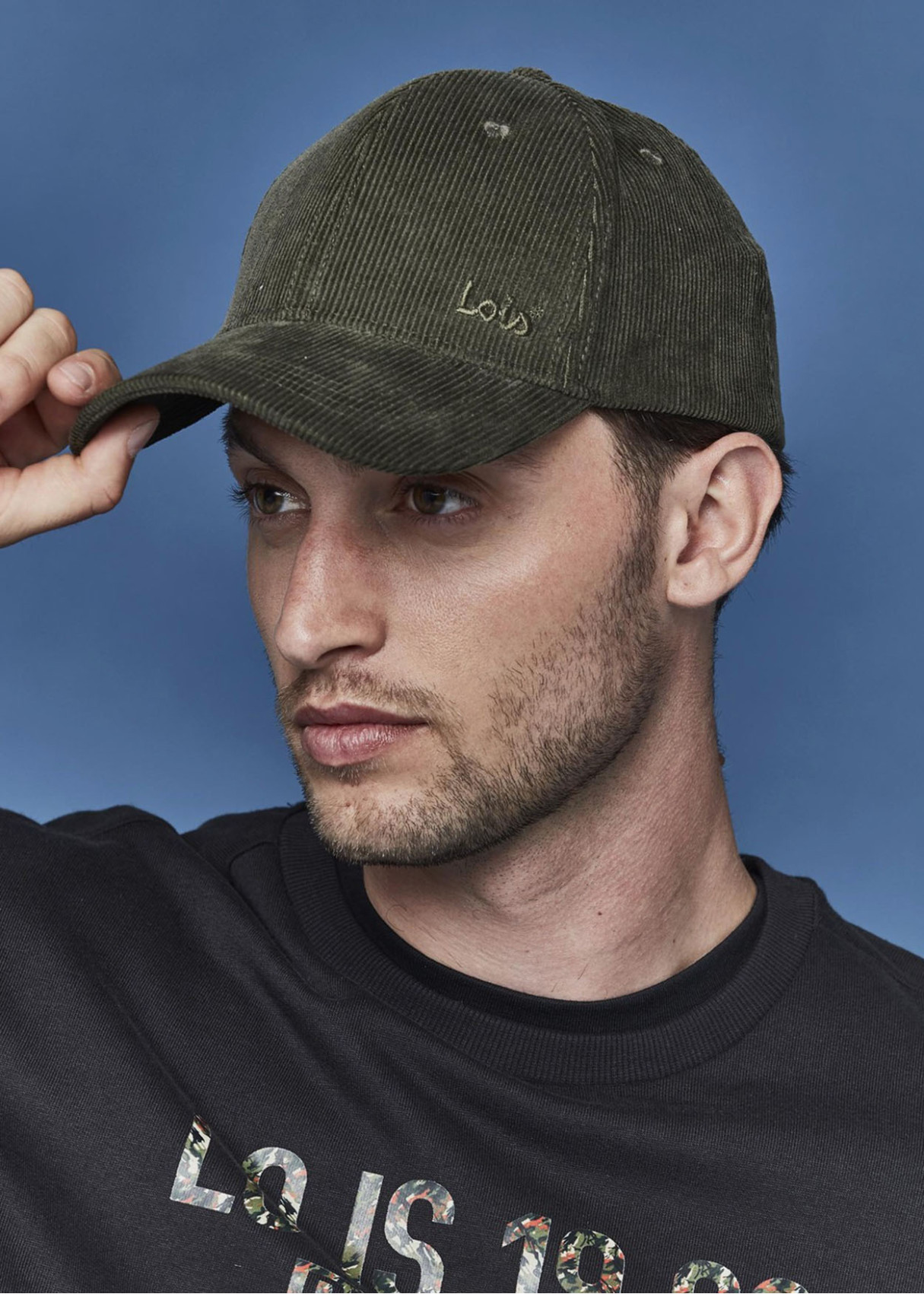 Gorra casual béisbol pana verde oscuro