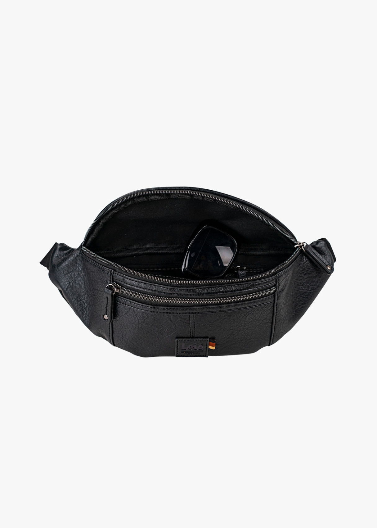 Riñonera efecto piel negro