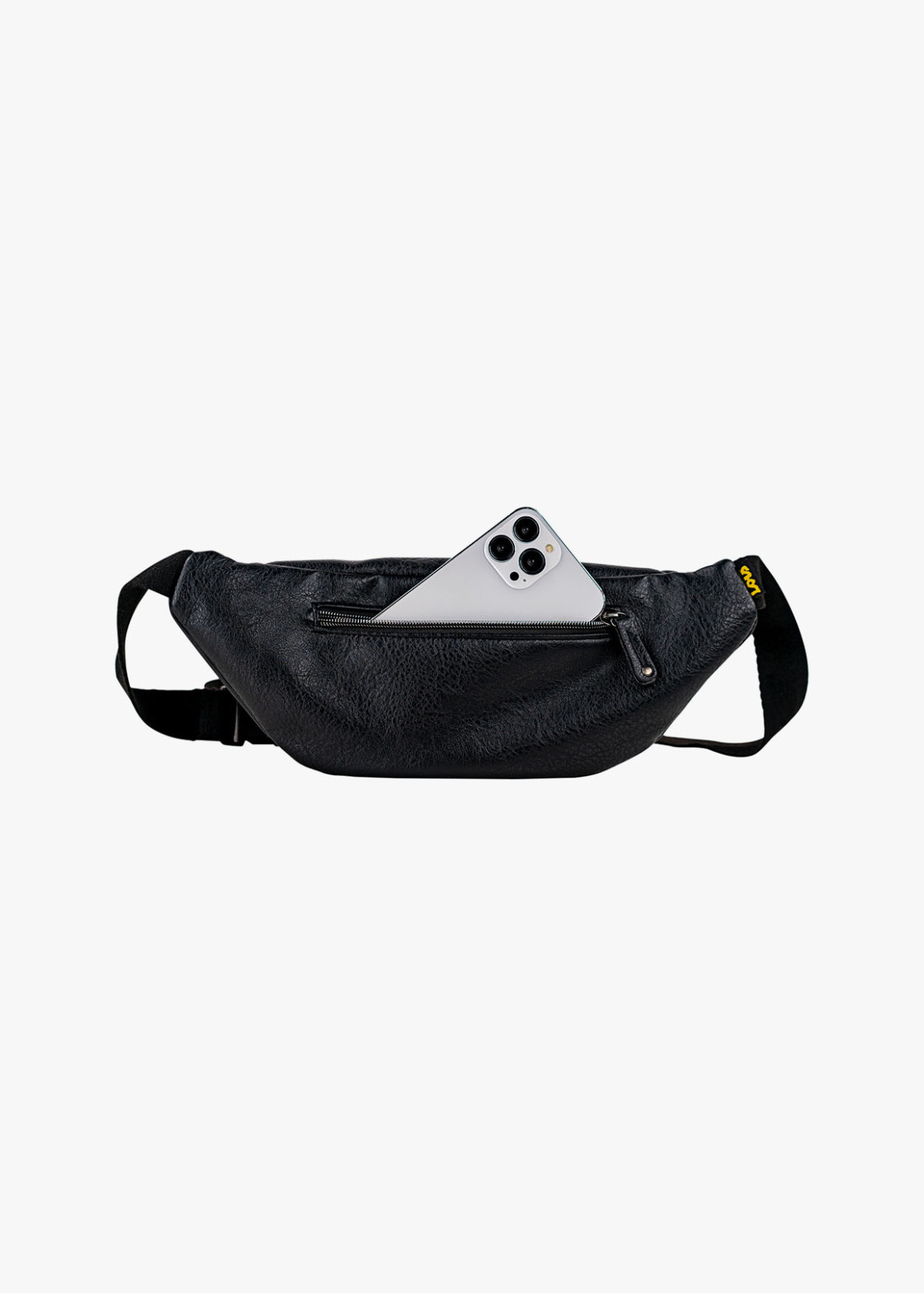 Riñonera efecto piel negro