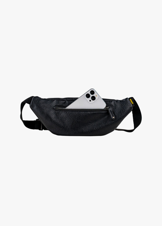 Riñonera efecto piel negro