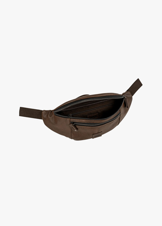 Riñonera efecto piel marrón