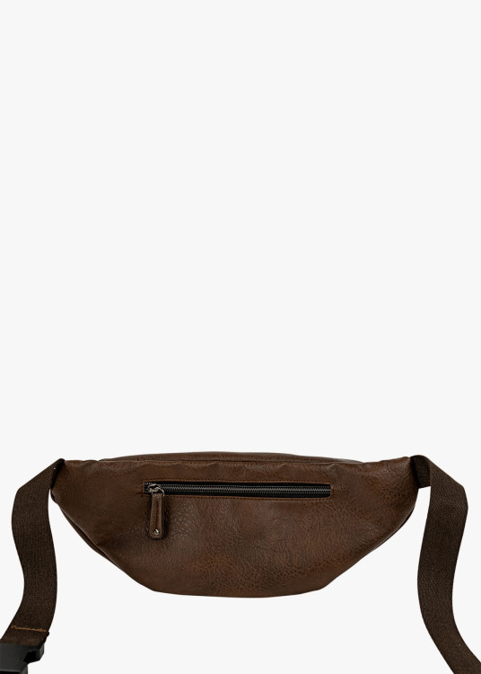 Riñonera efecto piel marrón