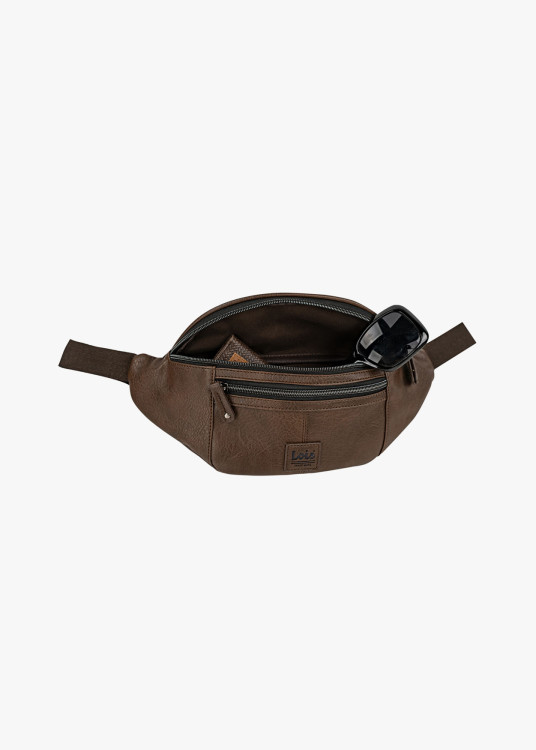 Riñonera efecto piel marrón