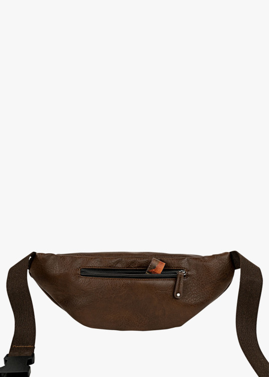 Riñonera efecto piel marrón