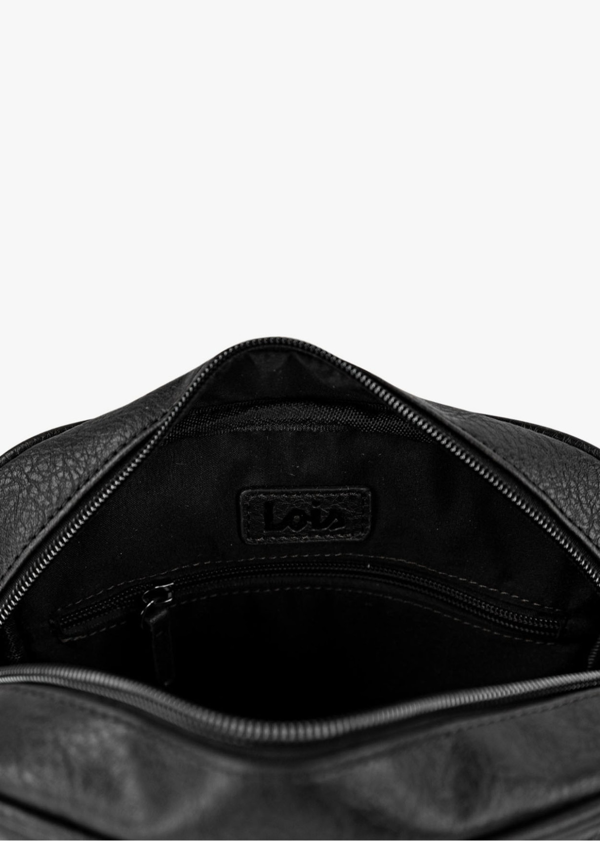 Bandolera clásica efecto piel negra