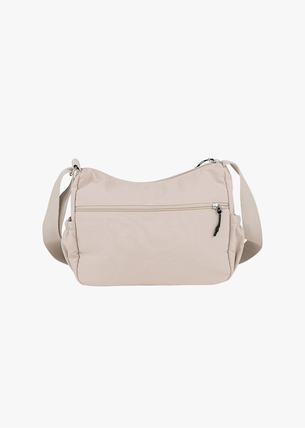 Bolso Bandolera monocolor múltiples bolsillos beige