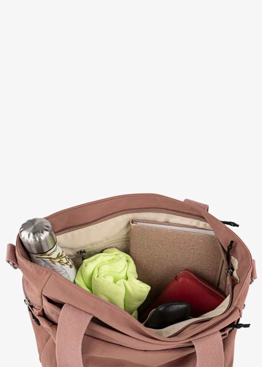 Bolso Shopper casual múltiples compartimentos rosa