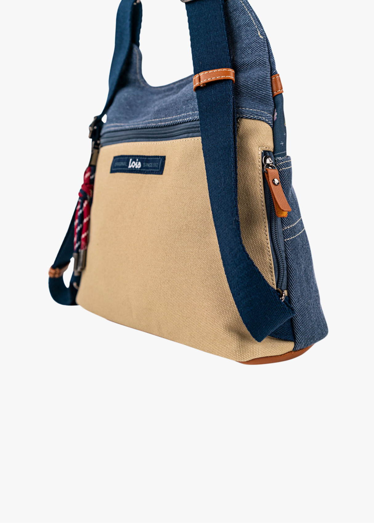 Bolso Mochila asas ajustables combinado estampado azul