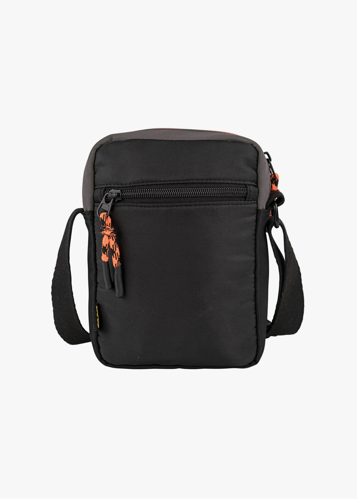 Bandolera compacta diseño urbano con detalles en contraste gris
