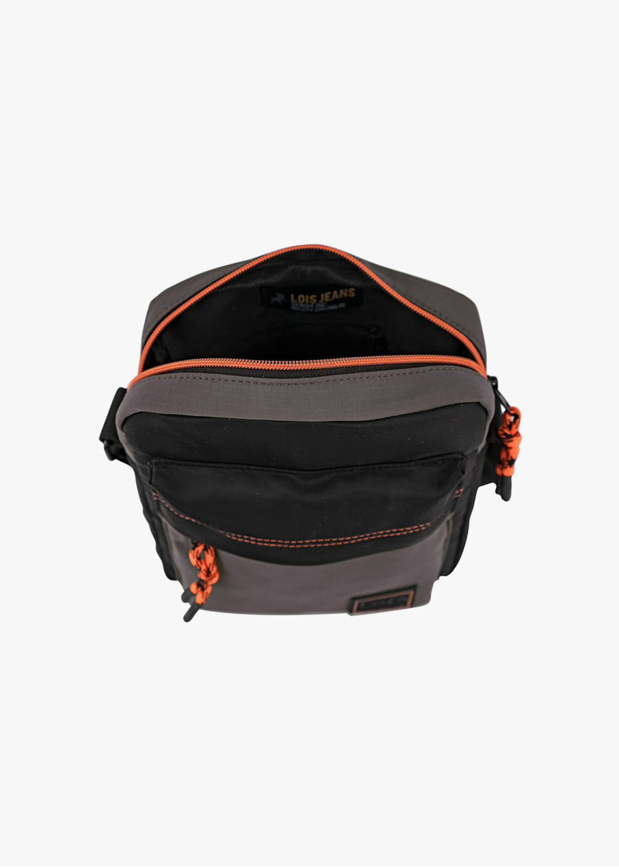 Bandolera casual bolsillo frontal gris