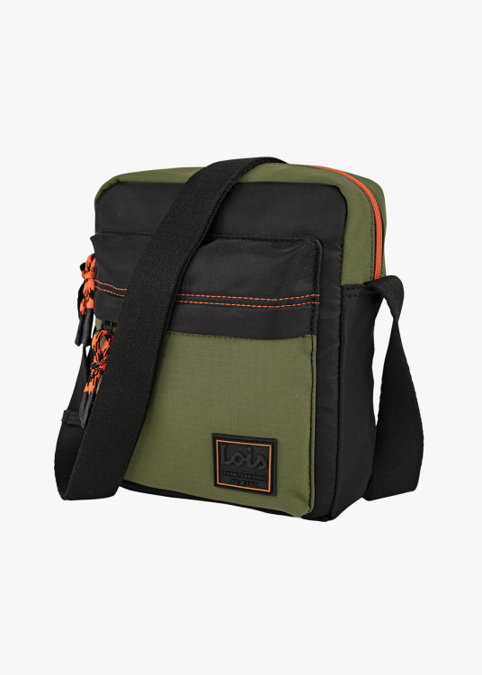 Bandolera casual bolsillo frontal caqui