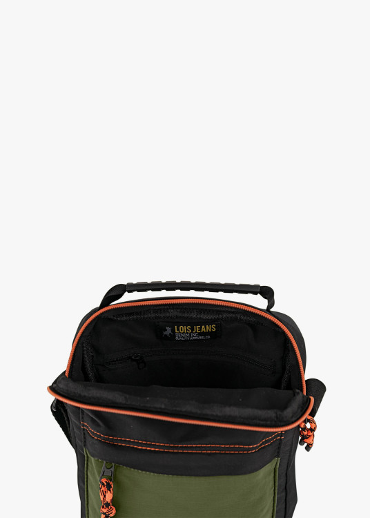 Bandolera casual contraste caqui