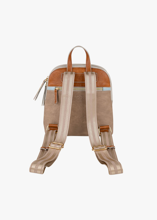 Mochila elegante estampado geométrico beige