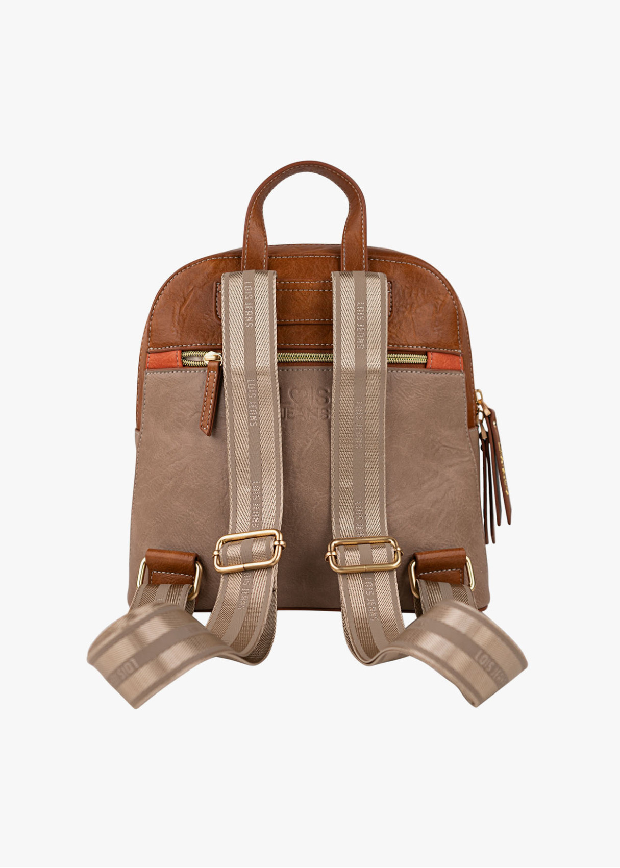 Mochila elegante estampado geométrico marrón