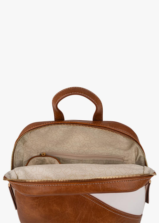 Mochila elegante estampado geométrico marrón