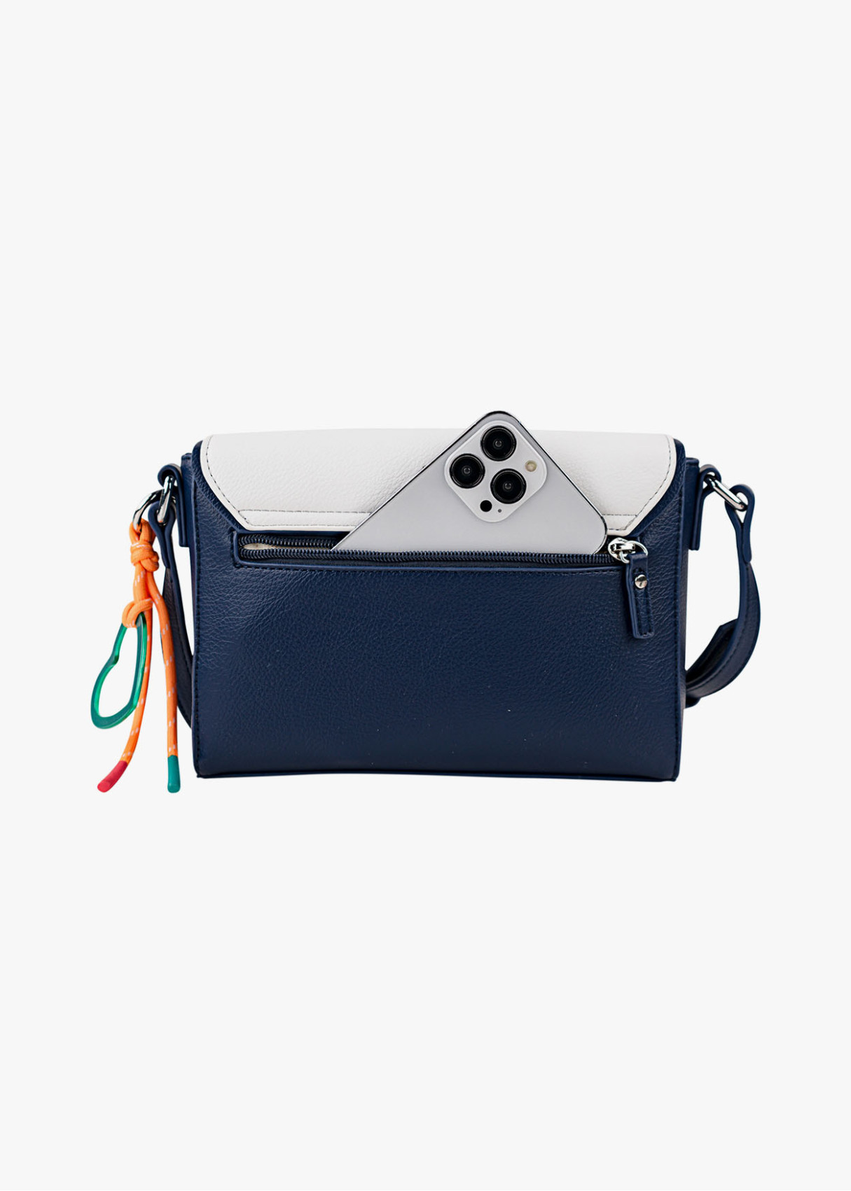 Bolso Bandolera Elegante detalle llavero corazón azul