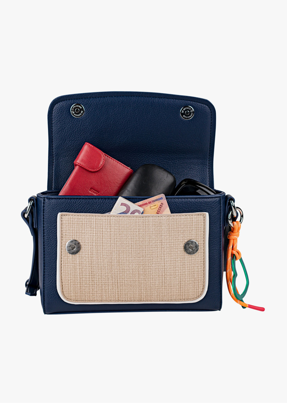 Bolso Bandolera Elegante detalle llavero corazón azul