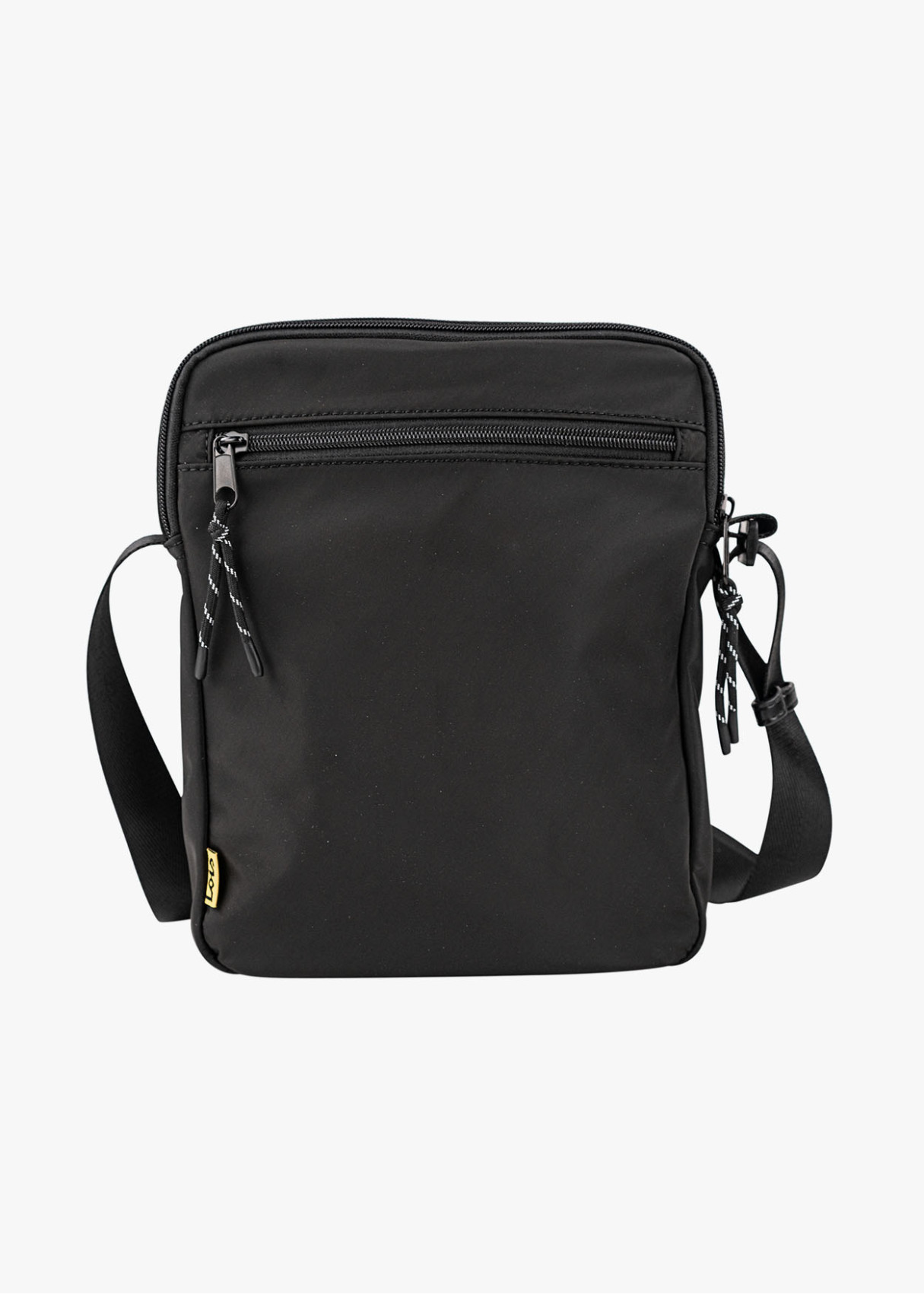 Bandolera con bolsillo frontal y cierre de cremallera negro